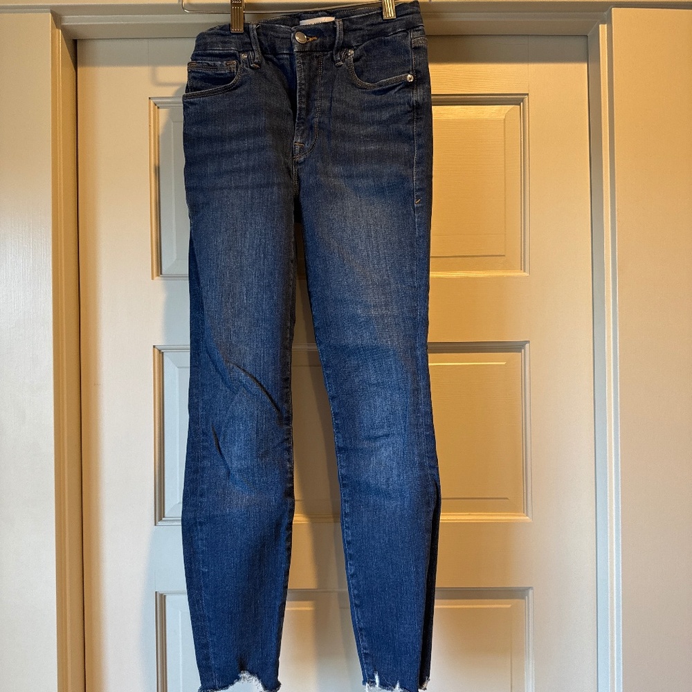 Good American Blue Skinny Crop Jean
